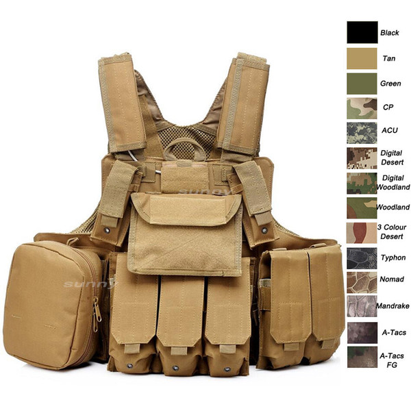 Outdoor Sports Outdoor Camouflage Body Armor Combat Assault Waistcoat Tactical Molle Vest Plate Carrier Vest NO06-006