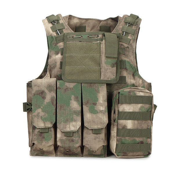 Wholesale&Retail Amphibious Tactical Molle Waistcoat Combat Assault Plate Carrier Vest Lightweight Oxford Durable Camouflage Vest