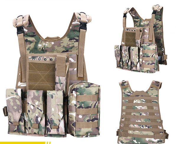 20pcs Tactical Vest Mens Tactical Hunting Vests Outdoor Field Molle Combat Assault Plate Carrier CS Outdoor Training Jungle Equipment