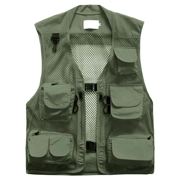 New Breathy Outdoor Fishing Vest Summer Hunting Vest Jackets Multi-pockets Photography Working Wear Vest Men Waistcoats