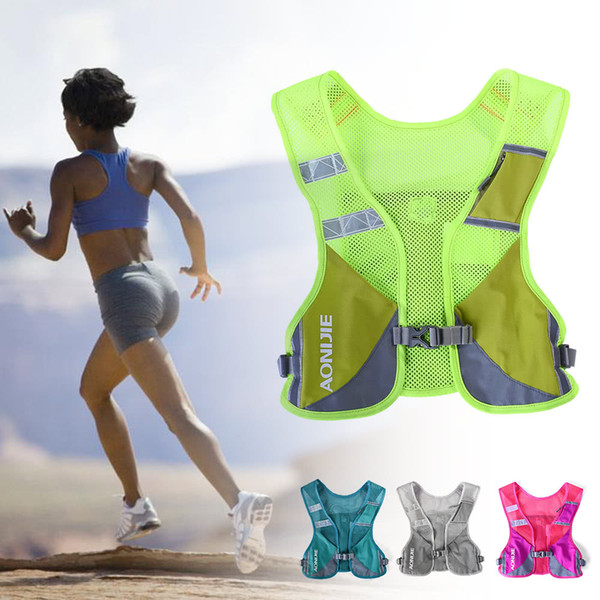 Reflective Running tactical Vest can put Water Bottle Cycling Cloth jacket Reflective High Visibility for Women Men Safety Gear with Pocket