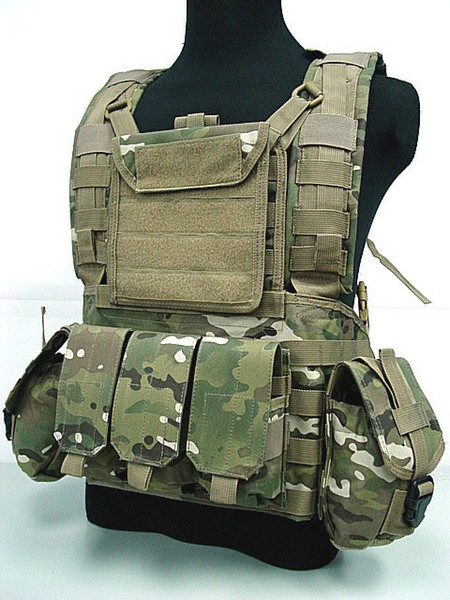 Outdoor Tactical Vests Airsoft Molle Canteen Hydration Combat RRV Water Bag Vest Multicam