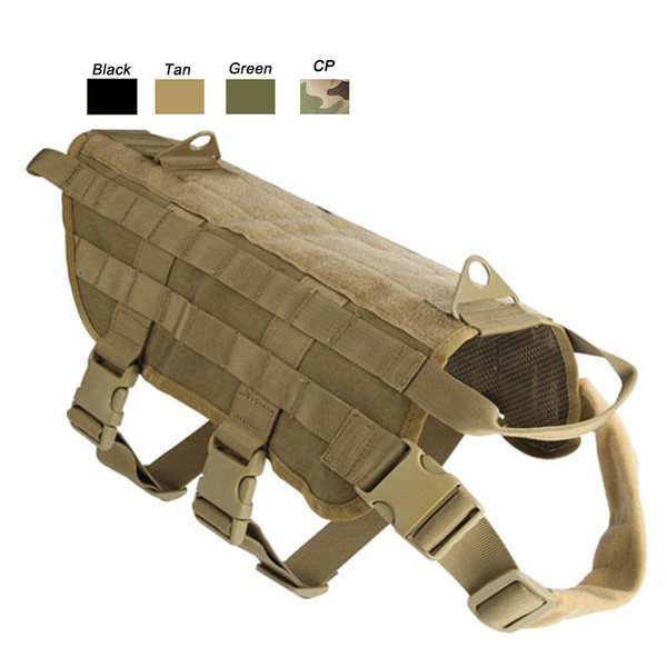 Outdoor Camouflage Plate Carrier Dog Clothes Load Jacket Gear Vest Tactical Dog Training Molle Vest NO06-203