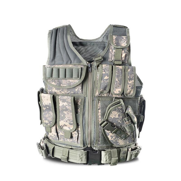 2017 New Outdoor Tactical Vest Camouflage Body Armor Sports Wear Hunting Vest Army Swat Molle Tank Tops