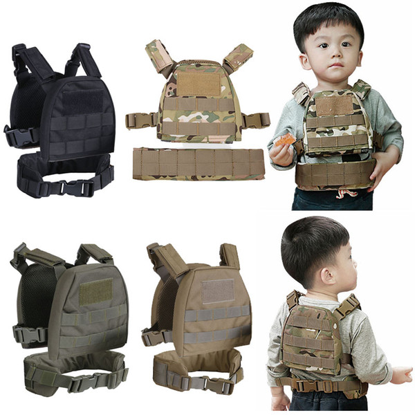 Outdoor Sports Outdoor Camouflage Body Armor Combat Assault Waistcoat Tactical Molle Children Vest Plate Carrier Vest NO06-025