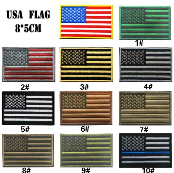 GPF-024 3.15 inch 3D Embroidered Pacthes with magic tape Multicolour American Flag Outdoor Army Armband/patch Sew On Patch spersonality