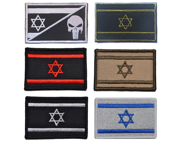 Free shipping Brand New High quality full precision 3D embroidery Badge 80*50 mm Israel Flag Clothing Backpack Bag Cap Patch