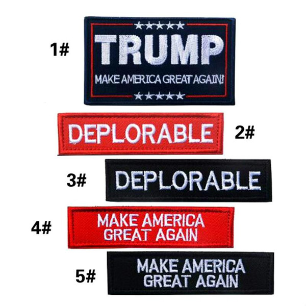 VP-205 Wholesale Chump/Deplorable Embroidered Morale patches Make American Great Again Tactical Badge ARMY Armband For Backpack Caps