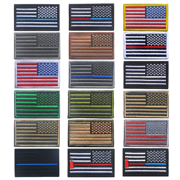 8*5CM Embroidered Flag Patches Army Badge US Flag Patch Durable 3D Tactical Patches National Flags Badge Hook Loop Fastener 18 Styles G837F