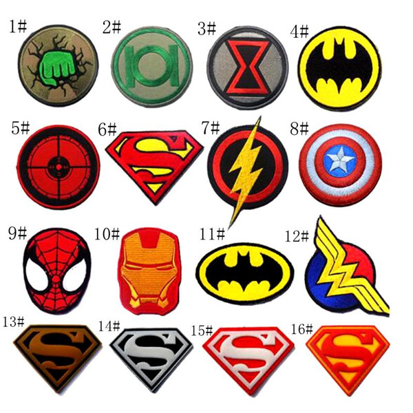 VP-185 Cartoon Justice League Super Hero Tactical Patches Embroidered Hook&Loop Badge Army 3D Morale Anime Game Badge