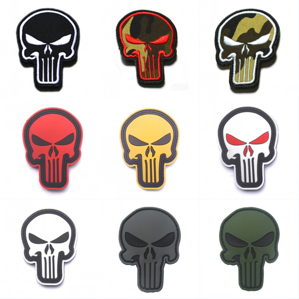 3D Embroidery Patch Punisher Armband Badge Cloth Patch PVC Durable Tough Tactical Patches Outdoor Badge Hook Loop Fastener 5.5*7.5cm G838F