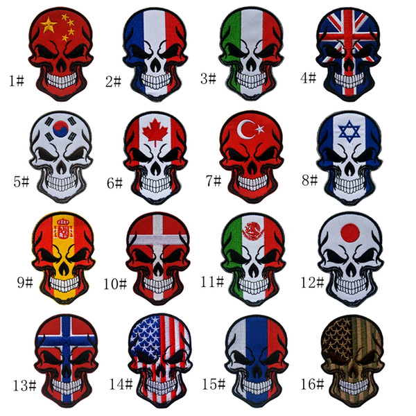 VP-230 Hot Halloween Skull patches embroidered tactical patches with magic stick US Flag Armband Army patch jacket/cap morale patch