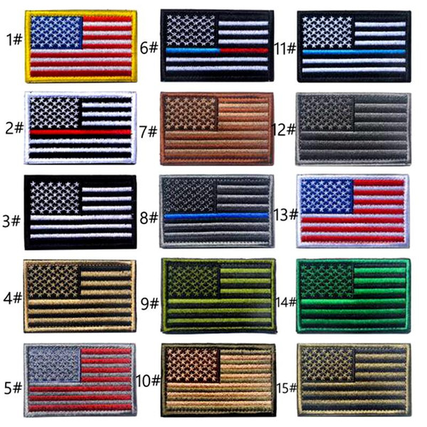 VP-161 US Flag Morale Patches Uniform Gold Border American flag patches Iron on army patch Applique Sticker Patches for Hat badge