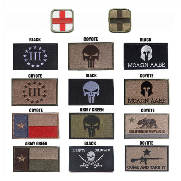 8*5CM 3D Tactical Patches Punisher Armband Embroidery Patch for Hat Badges Hook And Loop Fastener 21 Styles Support FBA Drop Shipping M289F