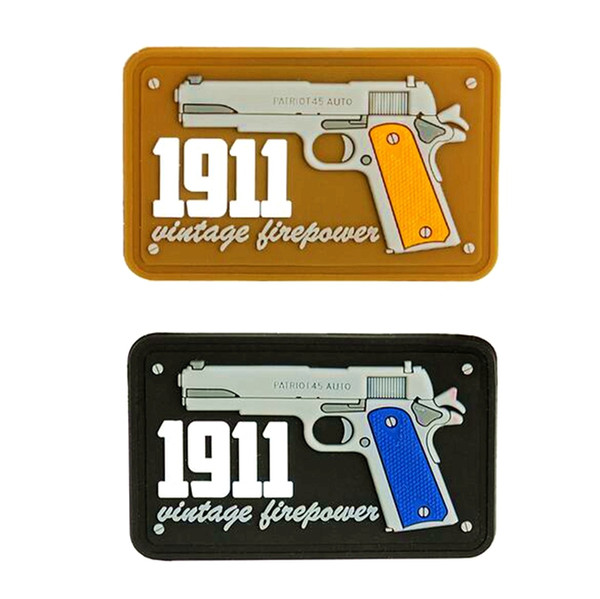 18VP-31 Wholesale 1911 Vintage Firepower PVC tactical Patches with magic tape rubber morle badges can mixcolor