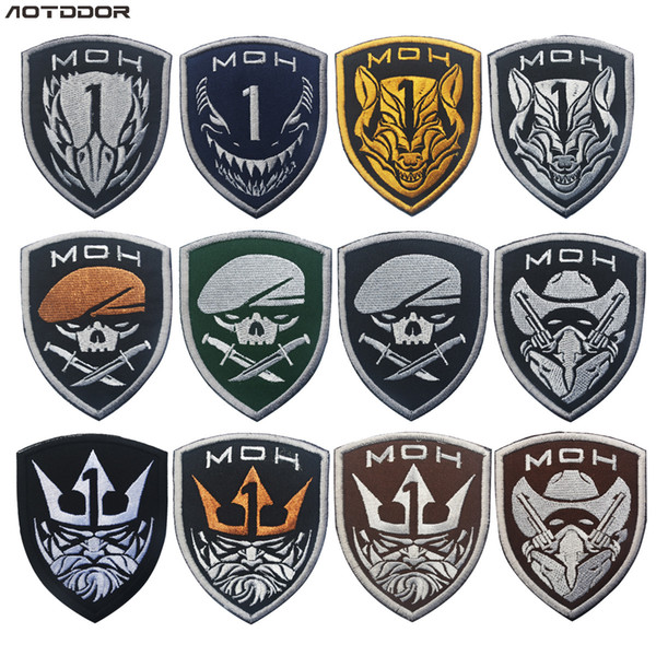 Wholesale Project Honor Medal of honor MOH King Eagle Wolf Skull Tactical Morale Patches Army Embroidery Patches