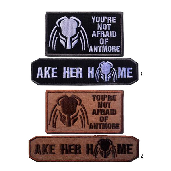 VP-214 You are not afraid anymore Embroidery Tactical Patches Badge AKE HER HOME Morale Patches Hook & Loop 3D Army Badge iron on patch