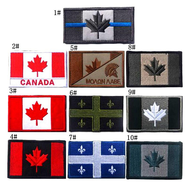 VP-160 Canadian flag Tactical Patch Badge Quebec flag Morale Patches Hook & Loop 3D 100% Embroidery Army Badge