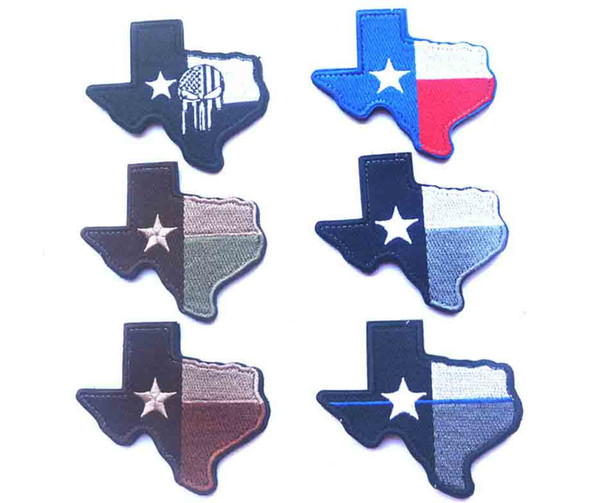 Free shipping Brand New TEXAS Topographic Map State Flag High Quality Delicate 3D Embroidery Badge Clothing Backpack Bag Cap Sewing Patches