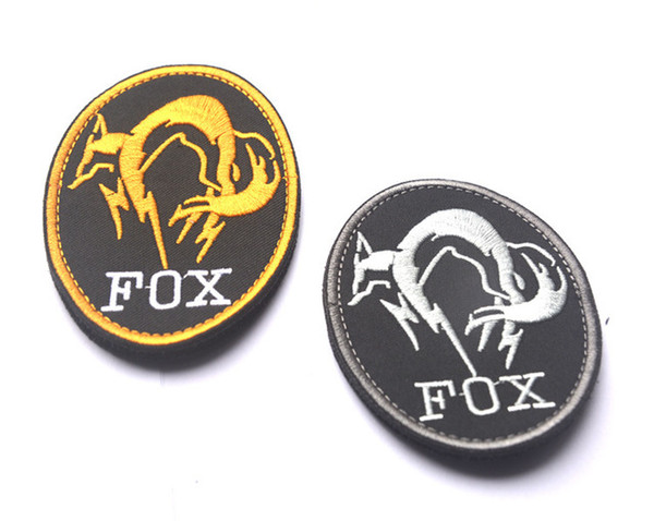 Black Metal Gear Solid MGS FOX HOUND Special Force Group Ghost Embroidered Patch Tactical Hook Patches Chevrons Badge