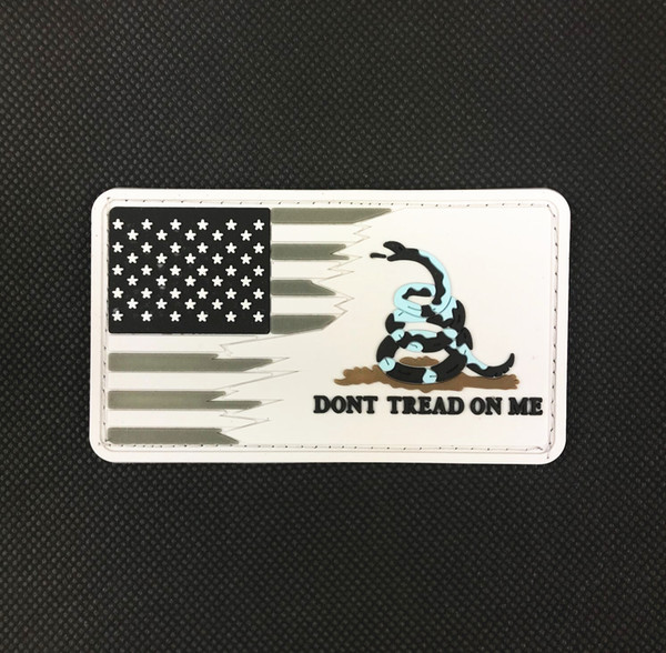 Rubber America Flag Patch 3D PVC DONT TREAD ON ME Tactical Patch Hook Snake Armband US Army Combat Brassard 9*5cm