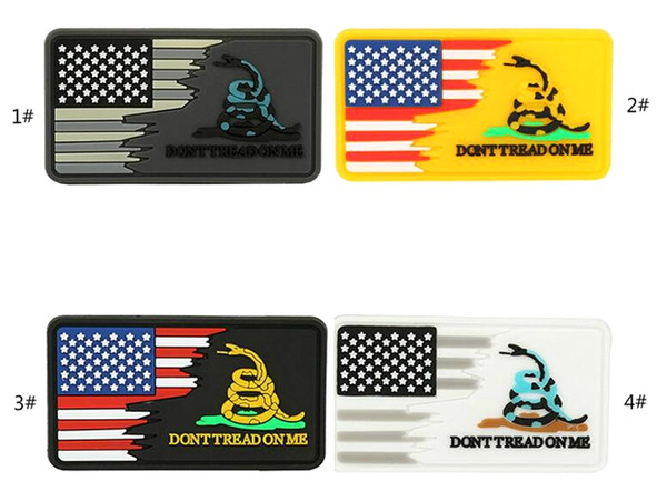 18VP-29 Hot sale Don't Tread On Me PVC tactical patches with magic stick Armband RUBBER patches can make customized logo