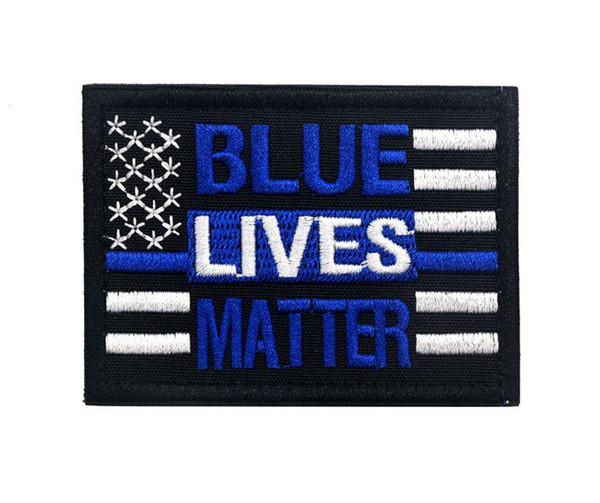 18VP-02 High Quality 3D embroidered tactical patches with Stick blue lives matter morale patch for cap and bag