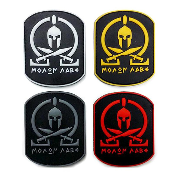 VP-175 MOLON LABE PVC tactical Patches Spartan Armor Tactics Armbands Stick army Patch Badges Rubber Morale patches