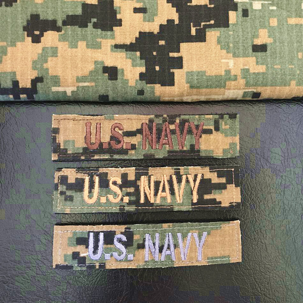 Embroidery U.S. NAVY Patch Hook Loops Camouflage Tactical Badge Woodland Digital Armband Combat Emblem 12*2.7cm