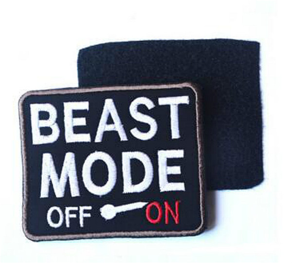 VP-32 3.5*2.76 inch Beast mode 3D embroidered patch morale badge armband with stickers armband cloth Tactical Patch Morale patches