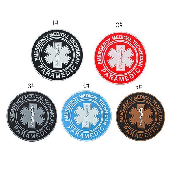 19VP-10 3D PVC tactical patches with Stick EMERGENCY MEDICAL TECHNICAN PARAMEDIC rubber army Badges Morale patches tactical accessories