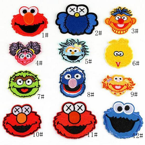 8P-25 Hot sale Sesame Street embroidered patches iron on patch Armband skull Army patch for jacket/cap accessories