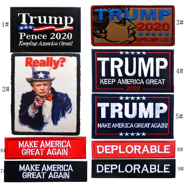 18VP-37 NEW TRUMP 2020 tactical patches with magic stick DELORABLE Embroidered badge KEEP AMERICAN GREAT AGAIN morale patches