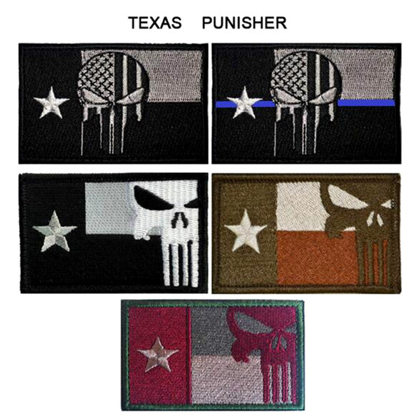 VP-136 3D Embroidery patches Taxes Punisher Tactical Patch Morale Armband Hook And Loop Army Patches Combat Badge