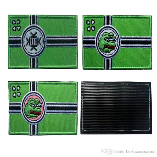 VP-192 high quality 3D KEK FLAG Embroidered tactical patches GREEN army Patch 8.5*5cm Morale Badge Patches jacker Fabric Sticker