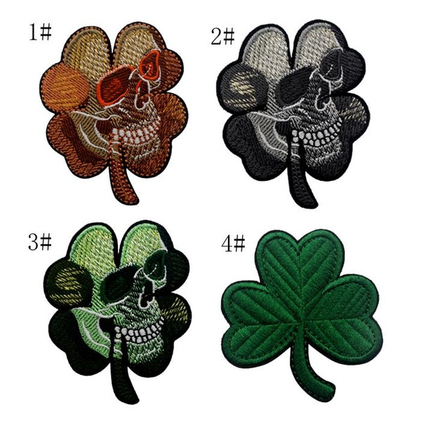 18VP-21 3D Embroidered morale Pacthes skull flower Tactical patch with magic stick for jacket/cap morale