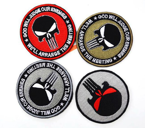 VP-65 2016 Embroidered patches infidel god will judge our enemies Tactical 3D Patch Combat Badge Fabric Armband Badges sew on patches