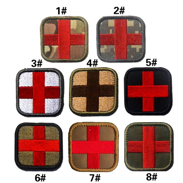 VP-204 High quality Embroidered Tactical Patches Red Cross Medic 3D morale Patches Combat Badge Fabric Armband Badges sew on patches