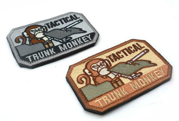 VP-36 3.5*2.4 inch Tanks Monkey Tactical Monkey 3D Embroidered Pacth Armband double-sided affixed patch badge garment accessor