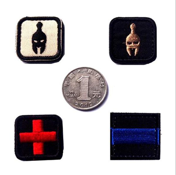 18VP-6 Cross Rescue Sparta embroidery Patches Morale Tactical Patches badges Hook & Loop Armband Badge small size