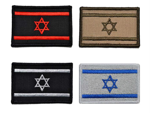 VP-44 High quality Embroidered Israel Flag Patches Tactical 3D Patches Combat Badge Fabric National Flags Armband Badges sew on patches