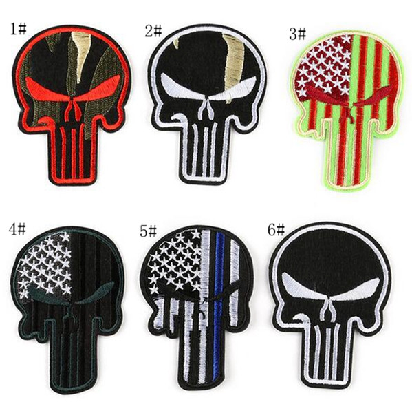 BP-30 High Quality 3D emboridered patches punisher tactical patches iron on skull army Badges for cap/bag sew on