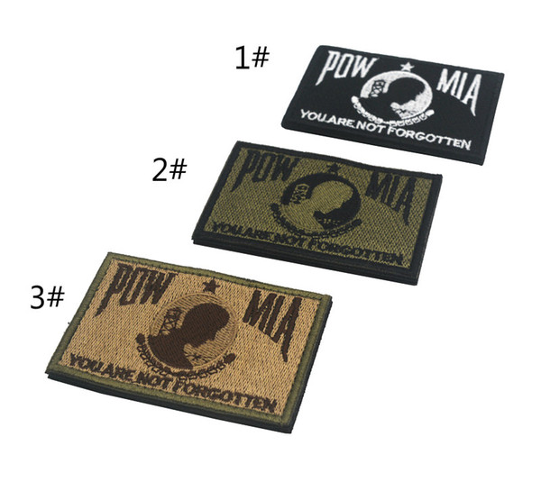 18VP-01 High Quality 3D embroidery tactical patches with Stick POW MIA Flag You are Not Forgotten Flags