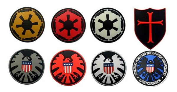 VP-124 S.H.I.E.L.D. PVC Patch with stick 3D Rubber badge Sinper /Crusader Airsoftsports Tactical patches for Clothes cap Badges