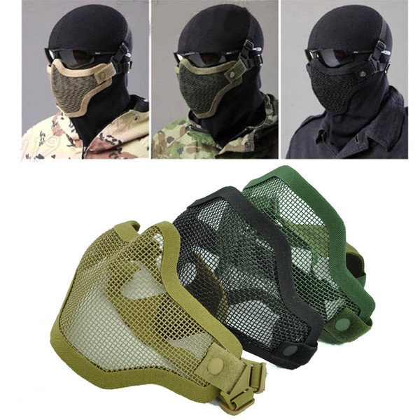 Strike Steel Metal Mesh mask Protective 2G Airsoft mask with adjuatable Elastic Strap for shooting hunting paintball