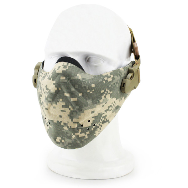 Super Light Half Face Tactical Mask Camouflage Tactical Mask Outdoor game Paintball Airsoft Tactical Jungle CS Light Half Face M