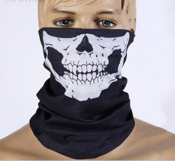 Unsex Skull Half Face Mask Scarf Bandana Bike Motorcycle Scarves Scarf Neck Face Mask Cycling sport Ski Biker Headband party cosplay Masks