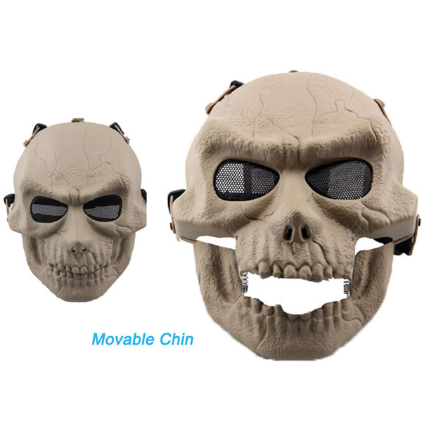 Desert Corps Mask Outdoor Sports Face Protection Shooting Gear Full Face Movable Chin Tactical Airsoft Skull Mask