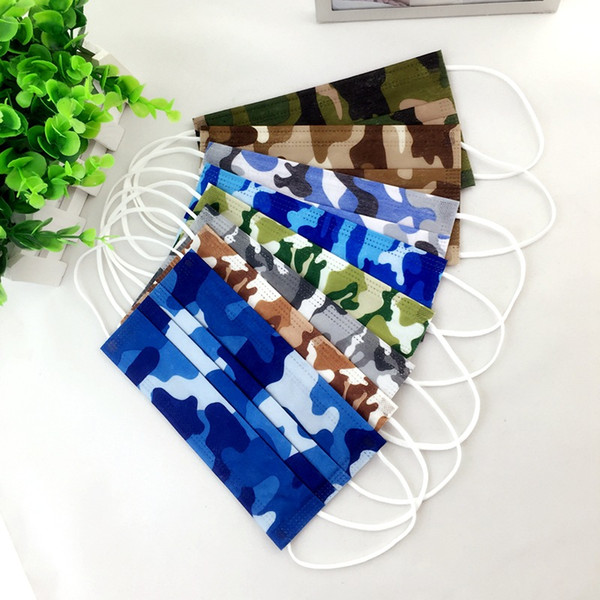 Half Face Mask Disposable Dustproof Anti Haze PM2.5 Camouflage Outdoors Hanging Ear Spunlace High Quality 2 2lh V