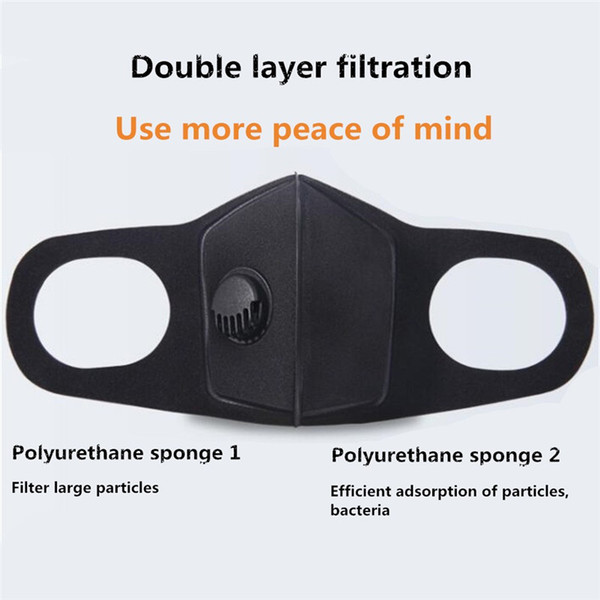 PM2.5 Anti-dust Anti-fog Respirator Anti-smog Sponge Mask Outdoor Hiking Sports Cycling Supplies Outdoor Tool Double Layer